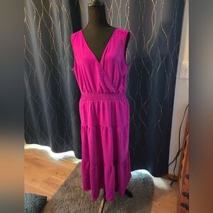 Nina Leonard Vibrant Violet V-Neck Top